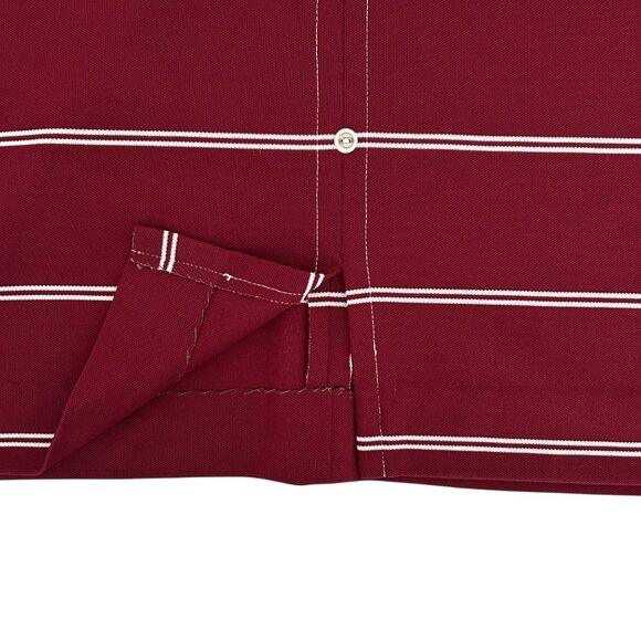 Verona Knits Vintage Sleeveless Burgundy & White Striped Mod Dress (S) - Picture 14 of 16